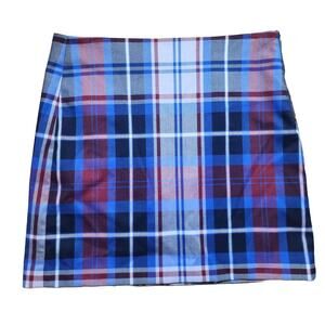 Tommy Hilfiger Plaid Straight Skirt Women's Size 6 Blue Red Plaid Pencil Skirt